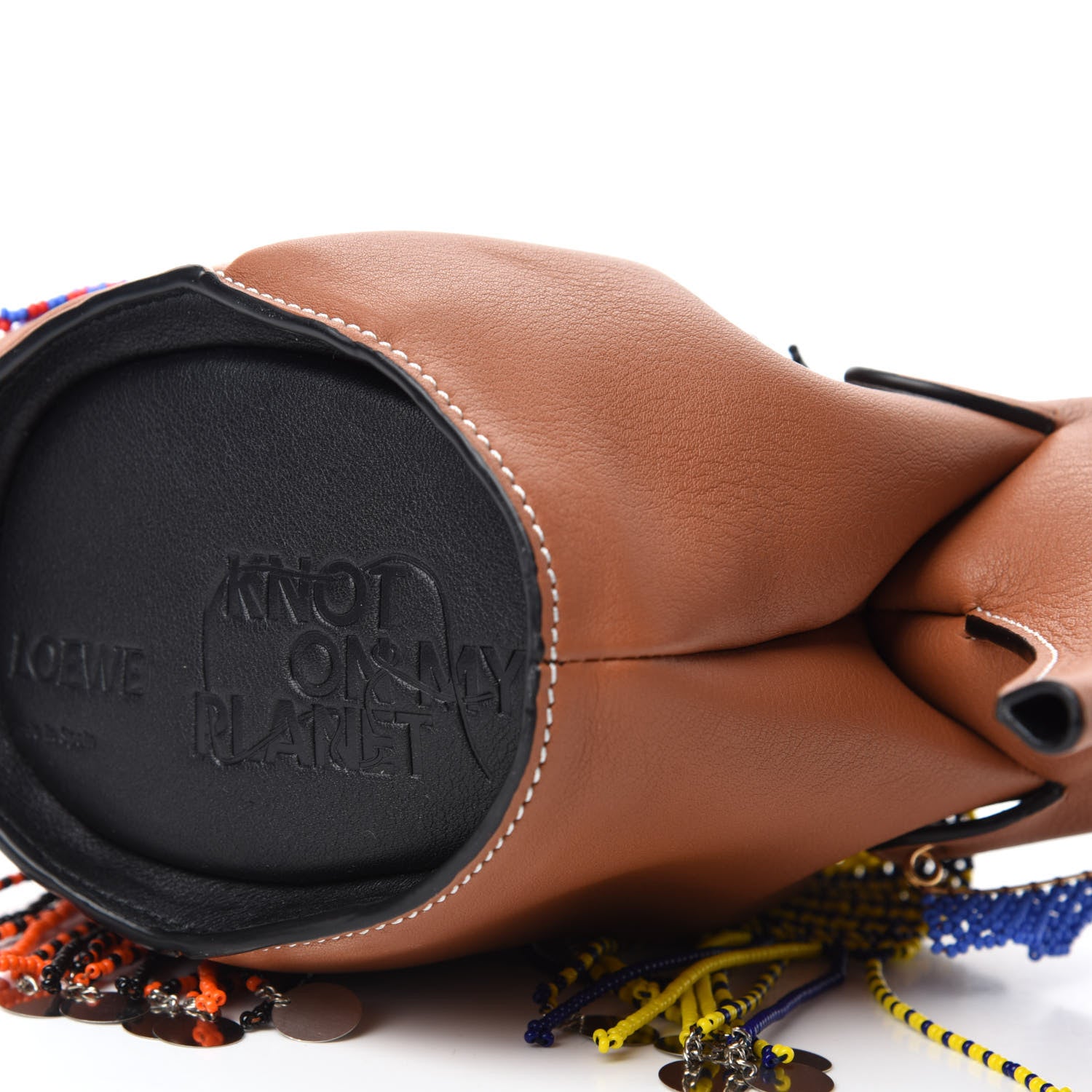 Loewe Calfskin Mini Knot On My Planet Elephant Crossbody Bag Tan Multi 7 of 10