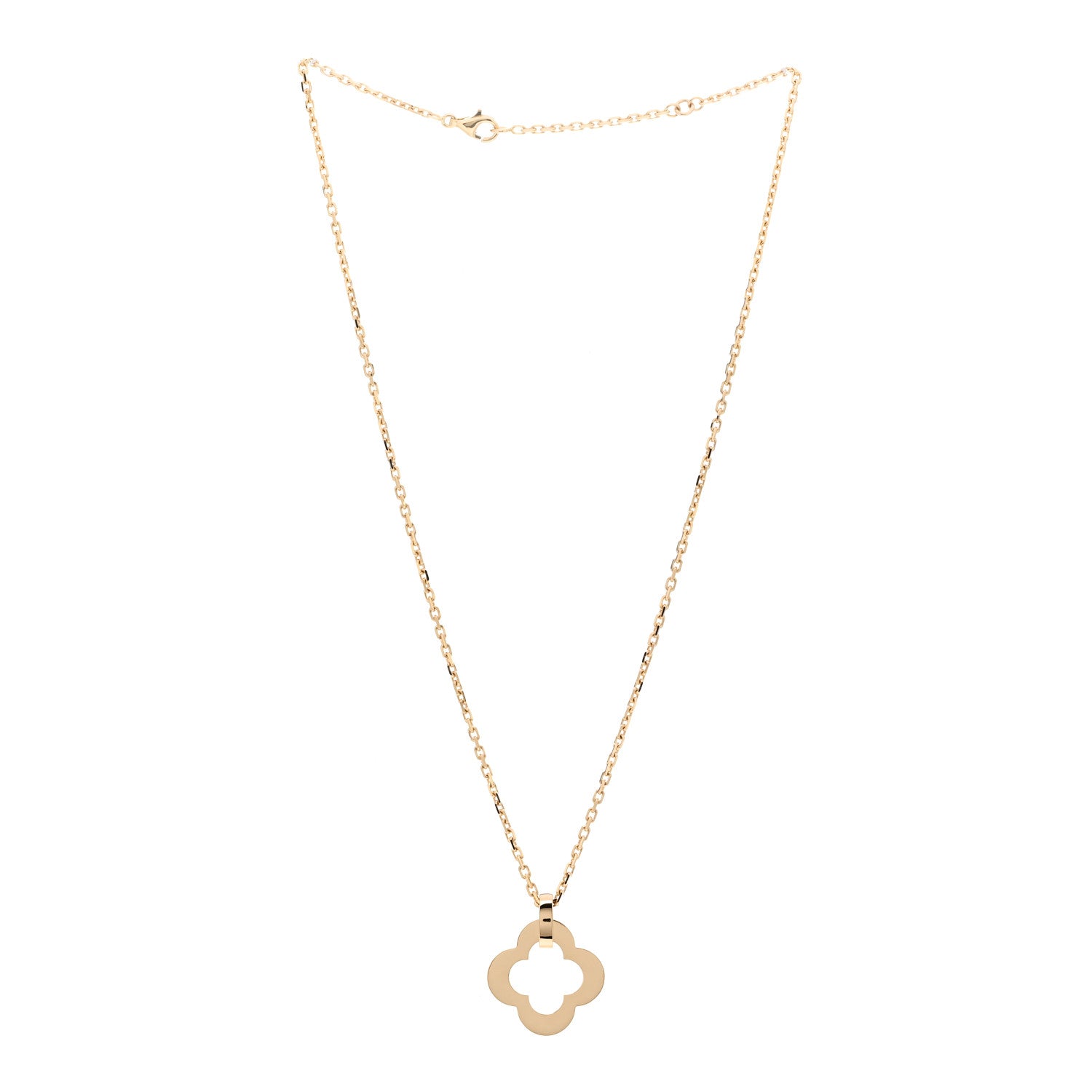 Van Cleef & Arpels 18K Yellow Gold Byzantine Alhambra Pendant Necklace 3 of 5