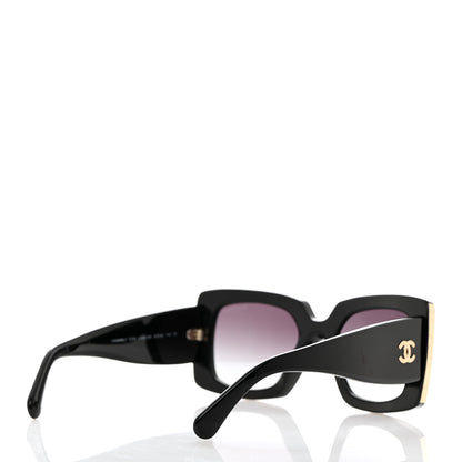 Chanel Acetate Rectangle Sunglasses 5435 Black 4 of 8
