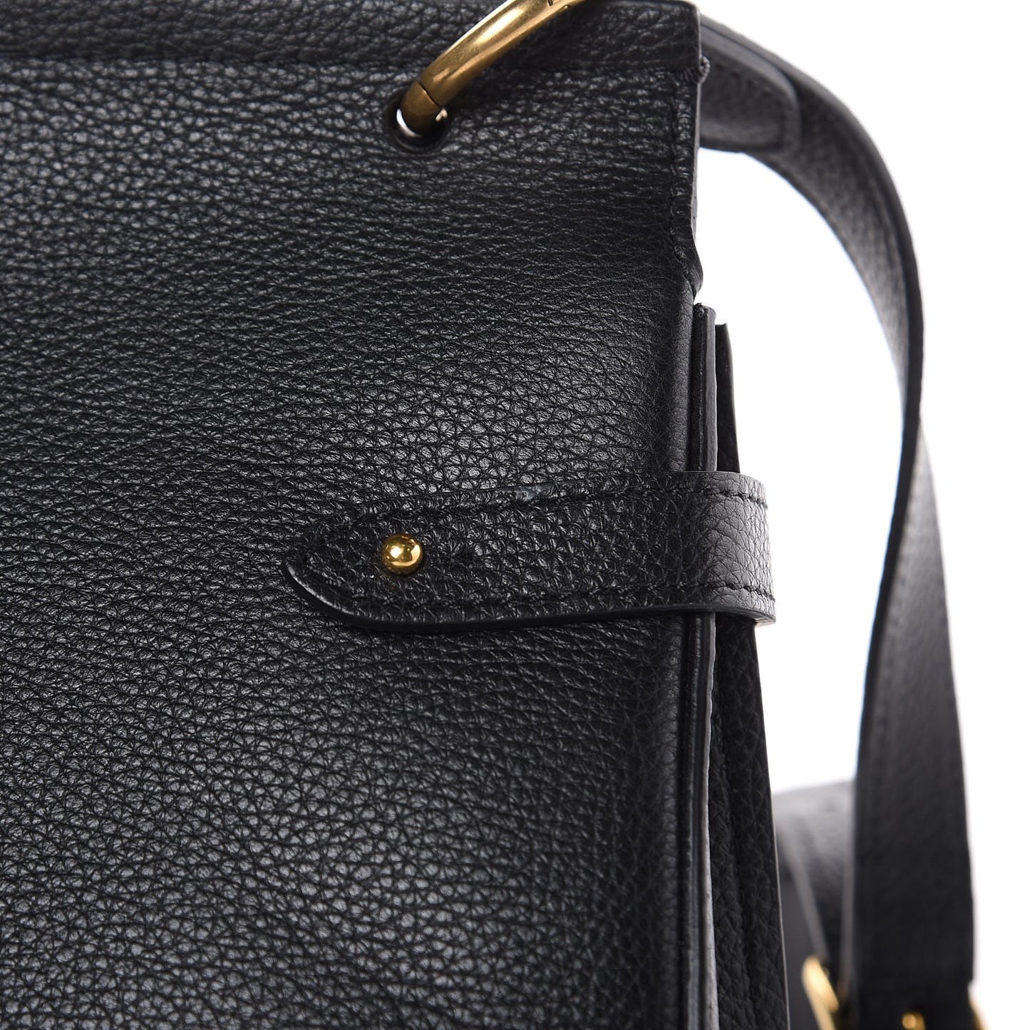 Small Classic Grain Calfskin Amberley Satchel Black