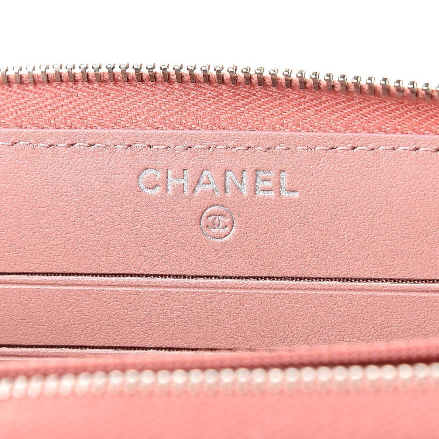 Ombre Patent Calfskin Quilted Small Zip Around Wallet Pink White
