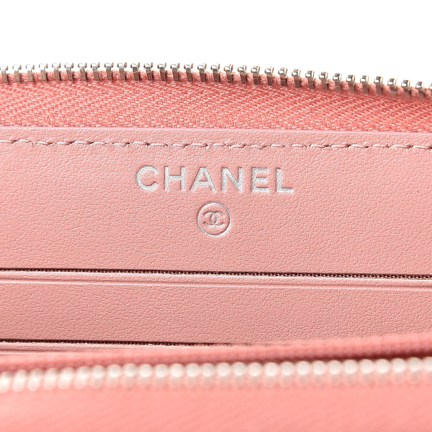 Chanel Ombre Patent Calfskin Quilted Small Zip Around Wallet Pink White 6 of 9