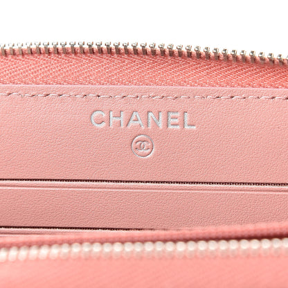Chanel Ombre Patent Calfskin Quilted Small Zip Around Wallet Pink White 6 of 9