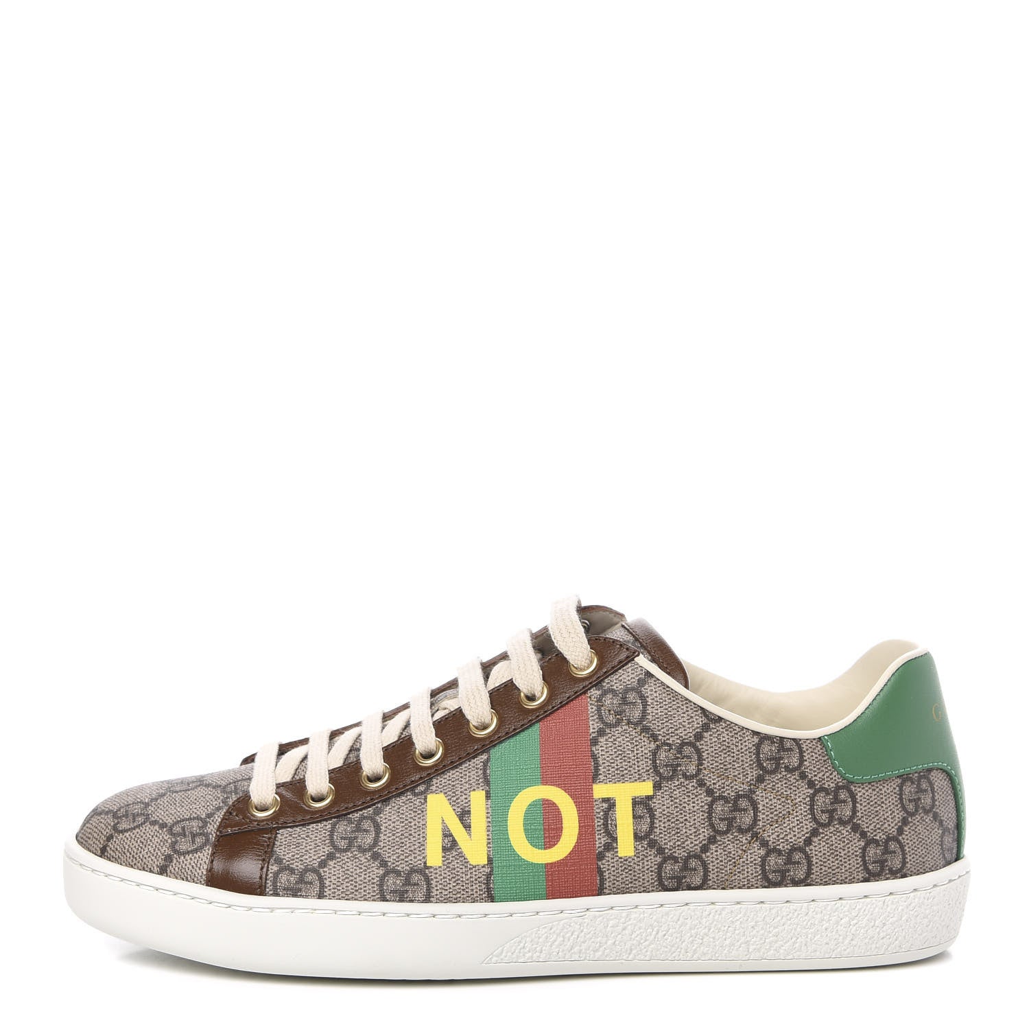 Gucci GG Supreme Monogram Fake/Not Womens Ace Sneakers 38 Beige New Shamarock Brown Sugar 1 of 9