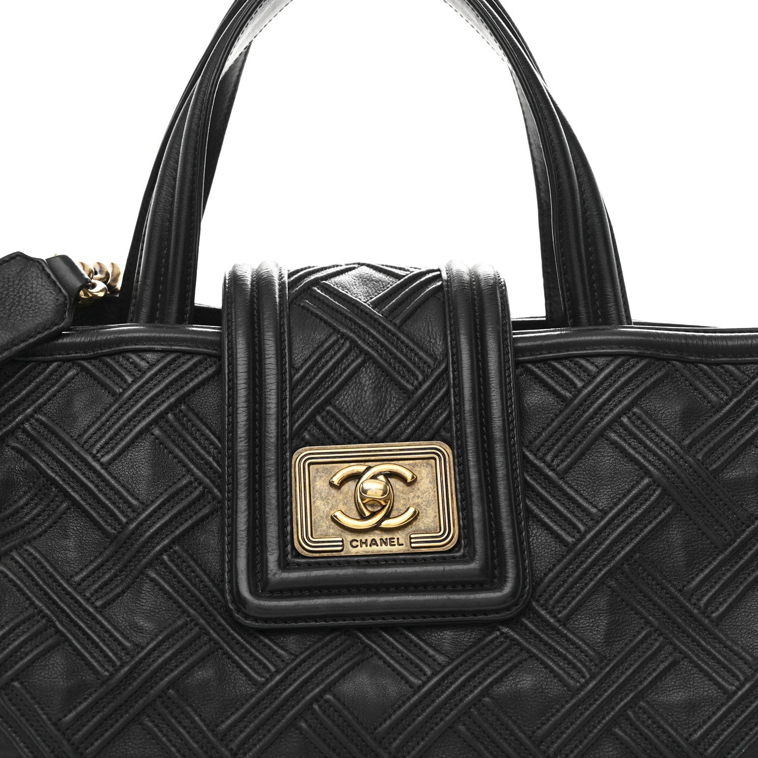 Chanel Calfskin Large Retro Girl Shopping Tote Black 9 of 15