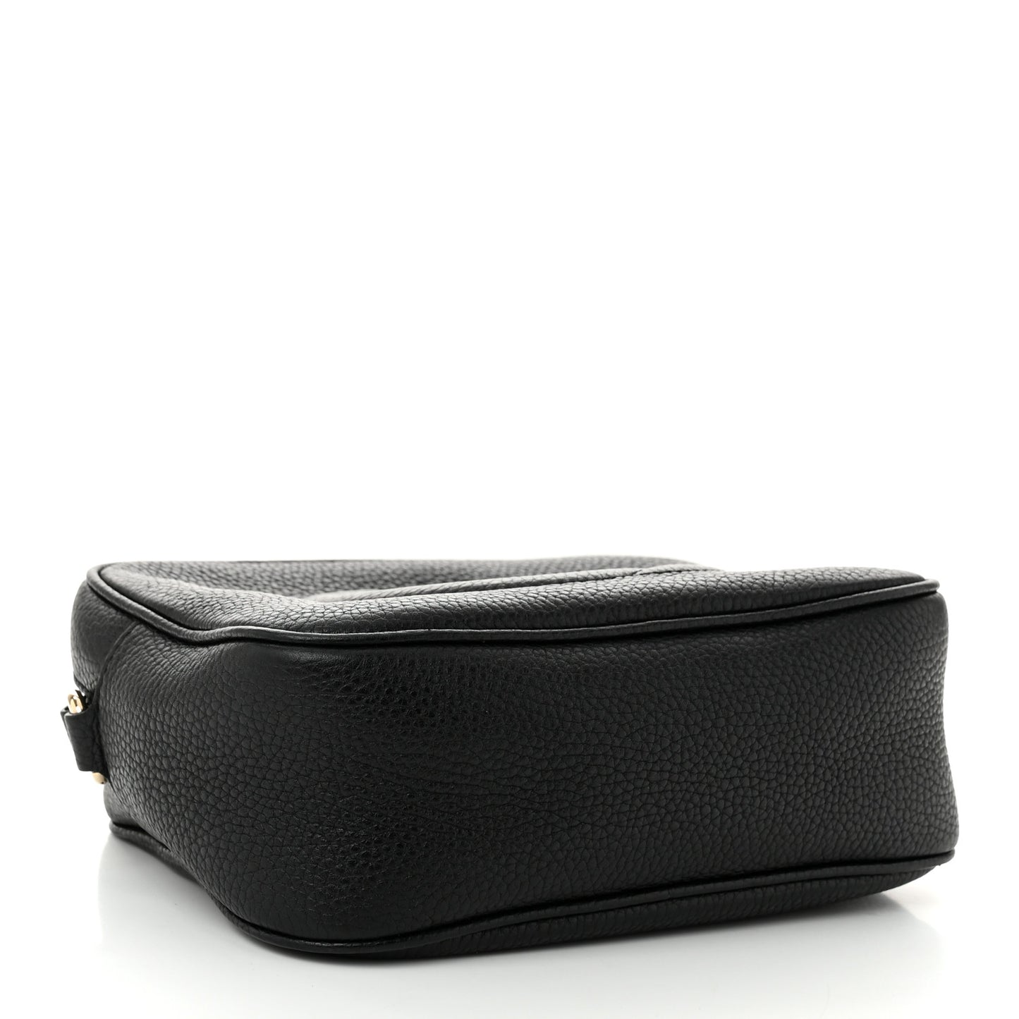 Pebbled Calfskin Small Soho Disco Bag Black