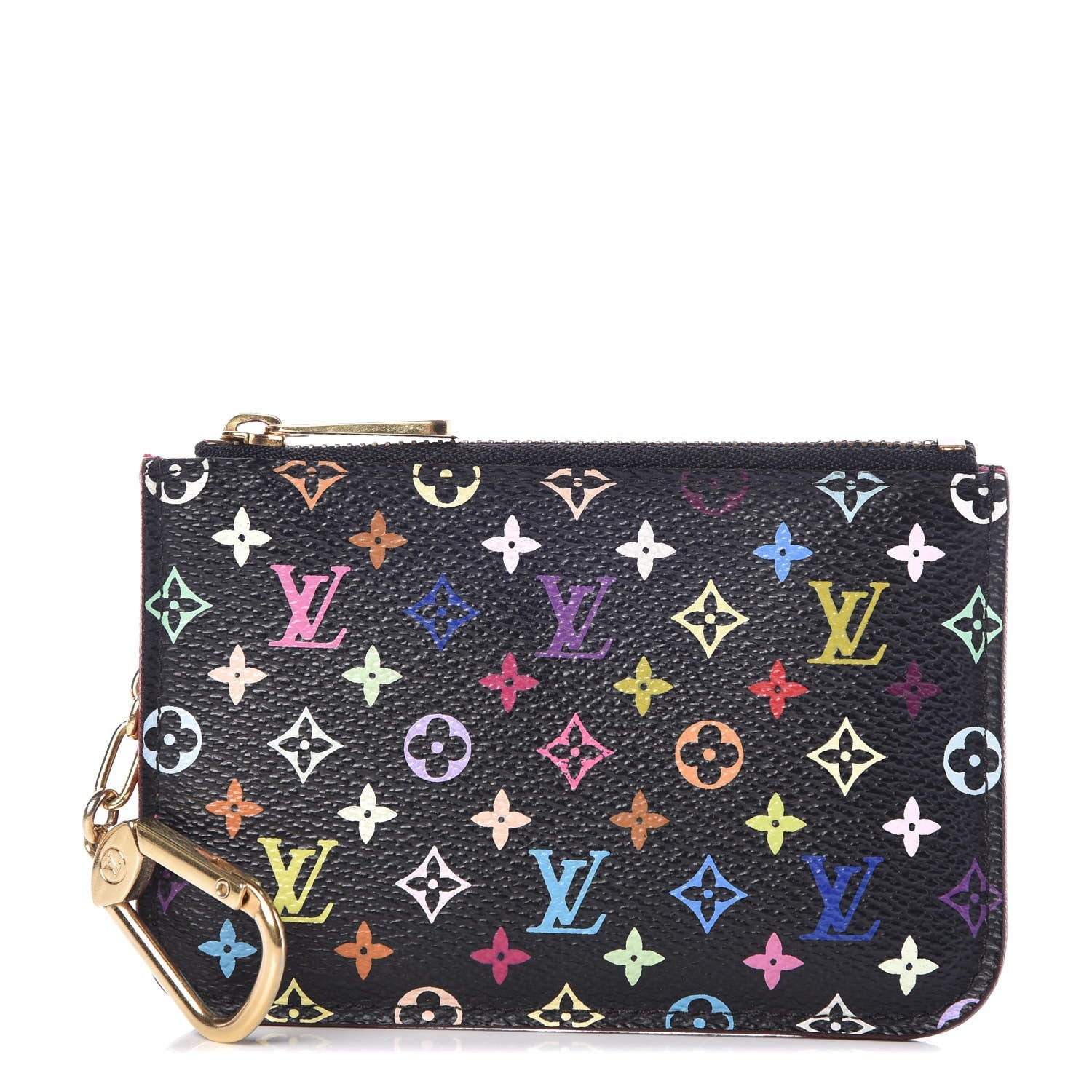 Louis Vuitton Monogram Multicolor Key Pouch Black Grenade 1 of 7