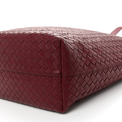 Bottega Veneta Calfskin Intrecciato Large North South Tote Bag Burgundy 10 of 11