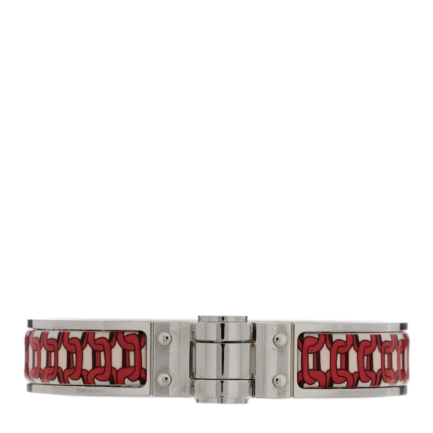 Enamel Printed Narrow Balades Equestres Positif Negatif Hinged Bracelet S