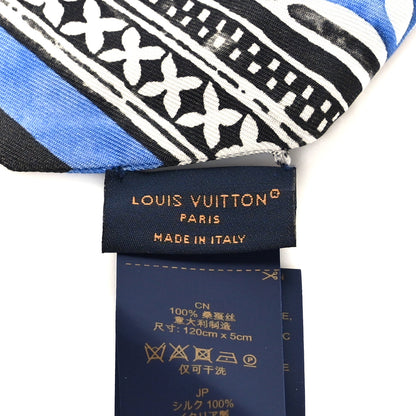 Louis Vuitton Silk Monogram Flower Tile BB Bandeau Blue 3 of 3