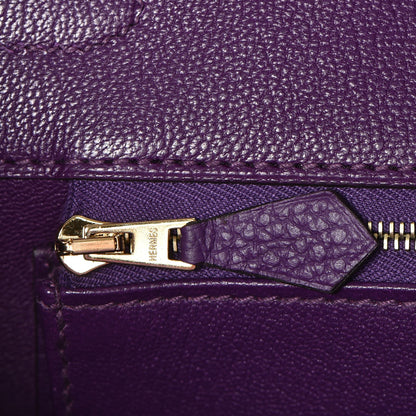 Hermes Taurillon Clemence Birkin 35 Ultraviolet 19 of 24