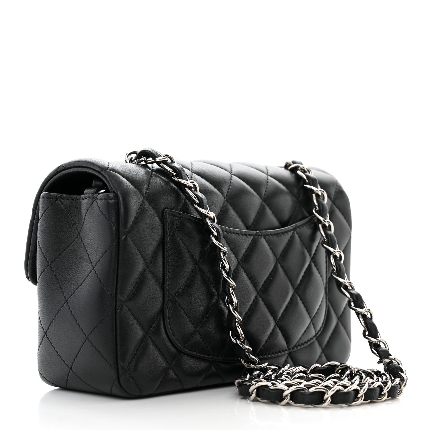 Chanel Lambskin Quilted Mini Rectangular Flap Black 3 of 10