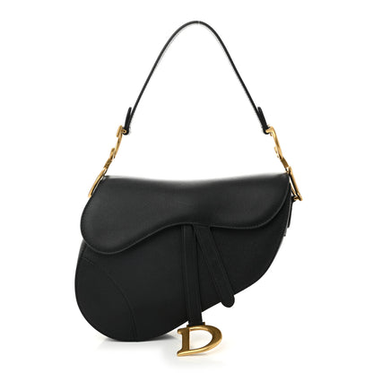 Christian Dior Grained Calfskin Saddle Bag Black 1 of 10