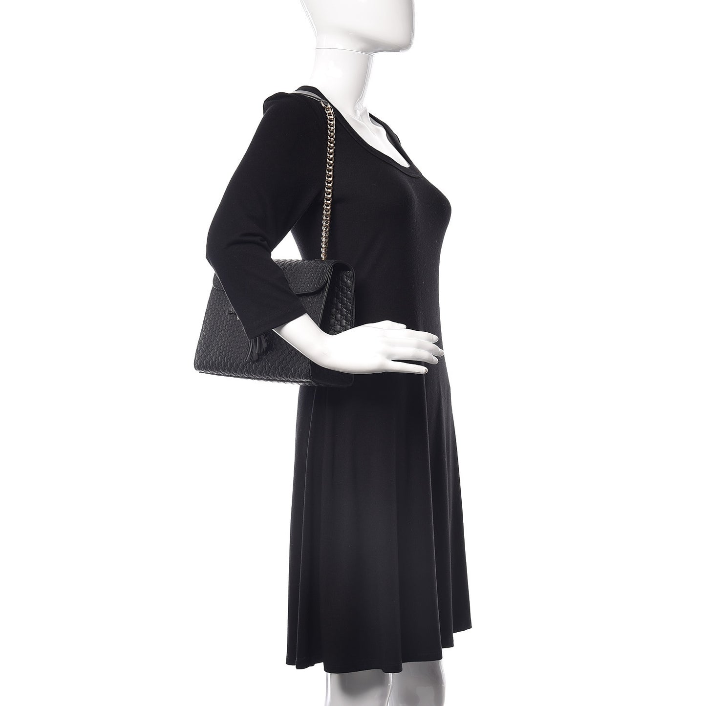 Microguccissima Medium Emily Chain Shoulder Bag Black