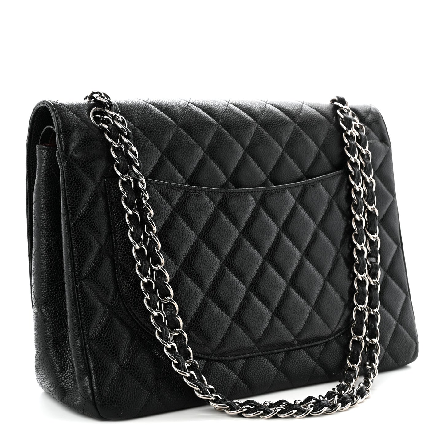 Caviar Quilted Maxi Double Flap Black