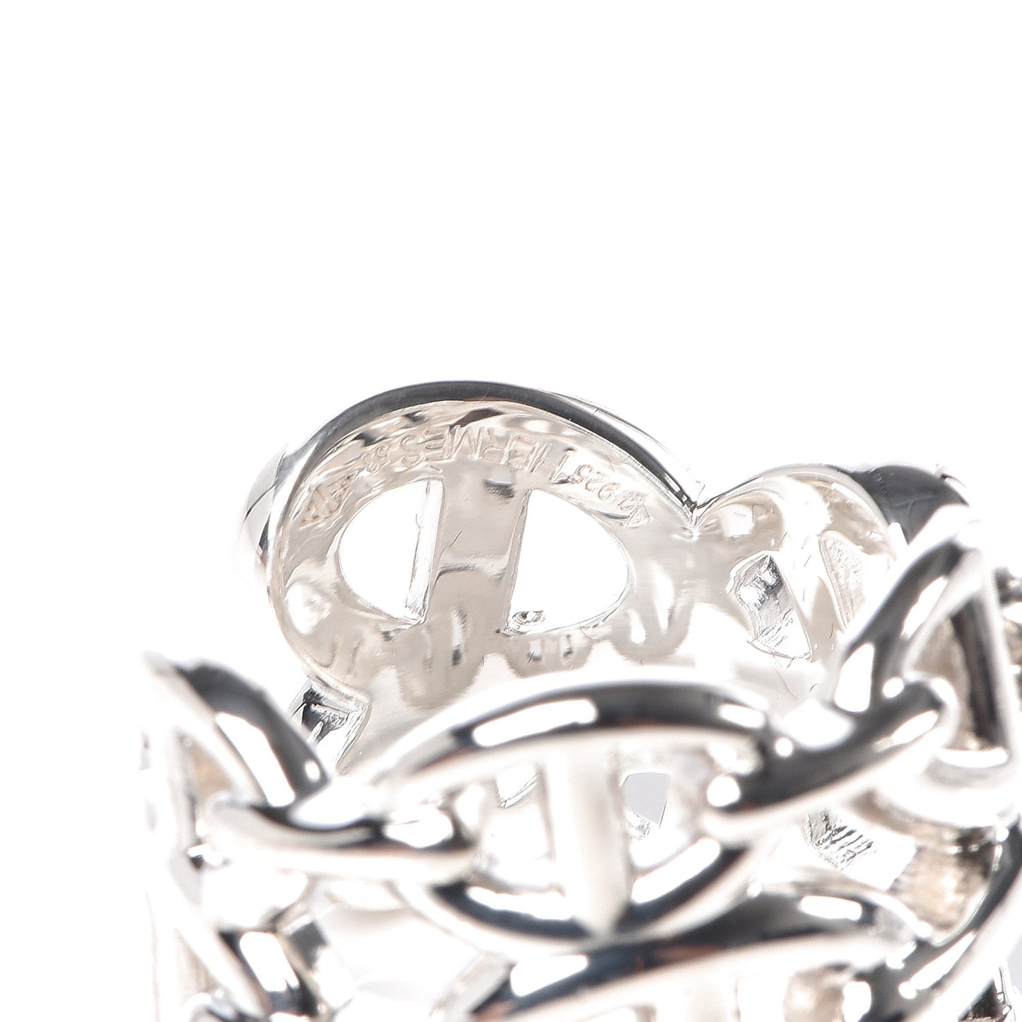 Sterling Silver GM Chaine d'Ancre Enchainee Band Ring 54 6.75