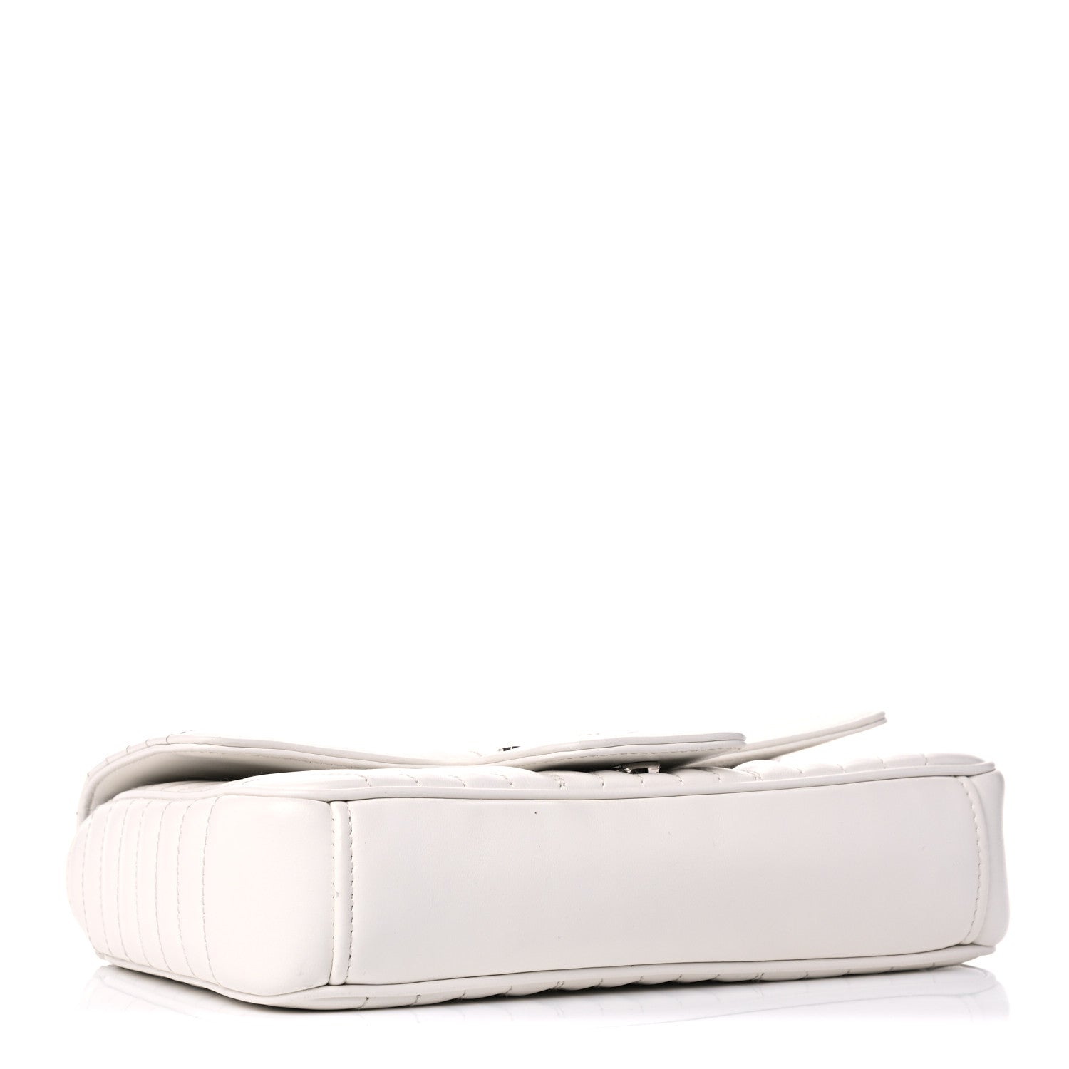 Prada Soft Calfskin Impunture Diagramme Medium Chain Flap Shoulder Bag White 3 of 12