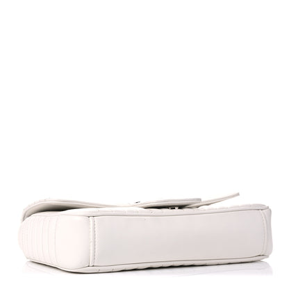 Prada Soft Calfskin Impunture Diagramme Medium Chain Flap Shoulder Bag White 3 of 12