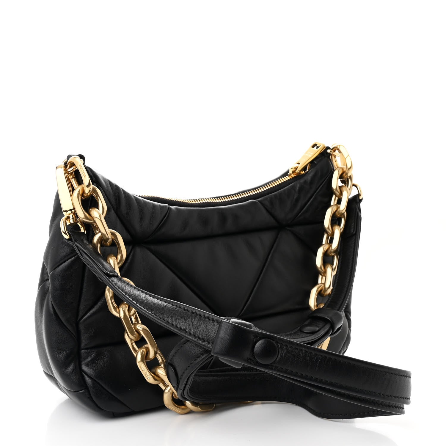 Prada Nappa Triangle Quilted Patchwork System Bag Black 3 of 10