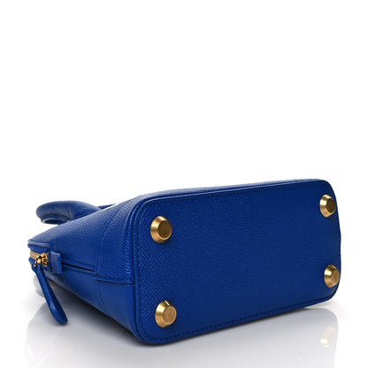 Balenciaga Signature Grained Calfskin Logo XXS Ville Top Handle Bag Bleu Roi White 4 of 10
