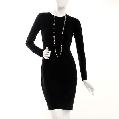 Chanel Pearl Bead CC Long Necklace Gold Red Pink 2 of 7