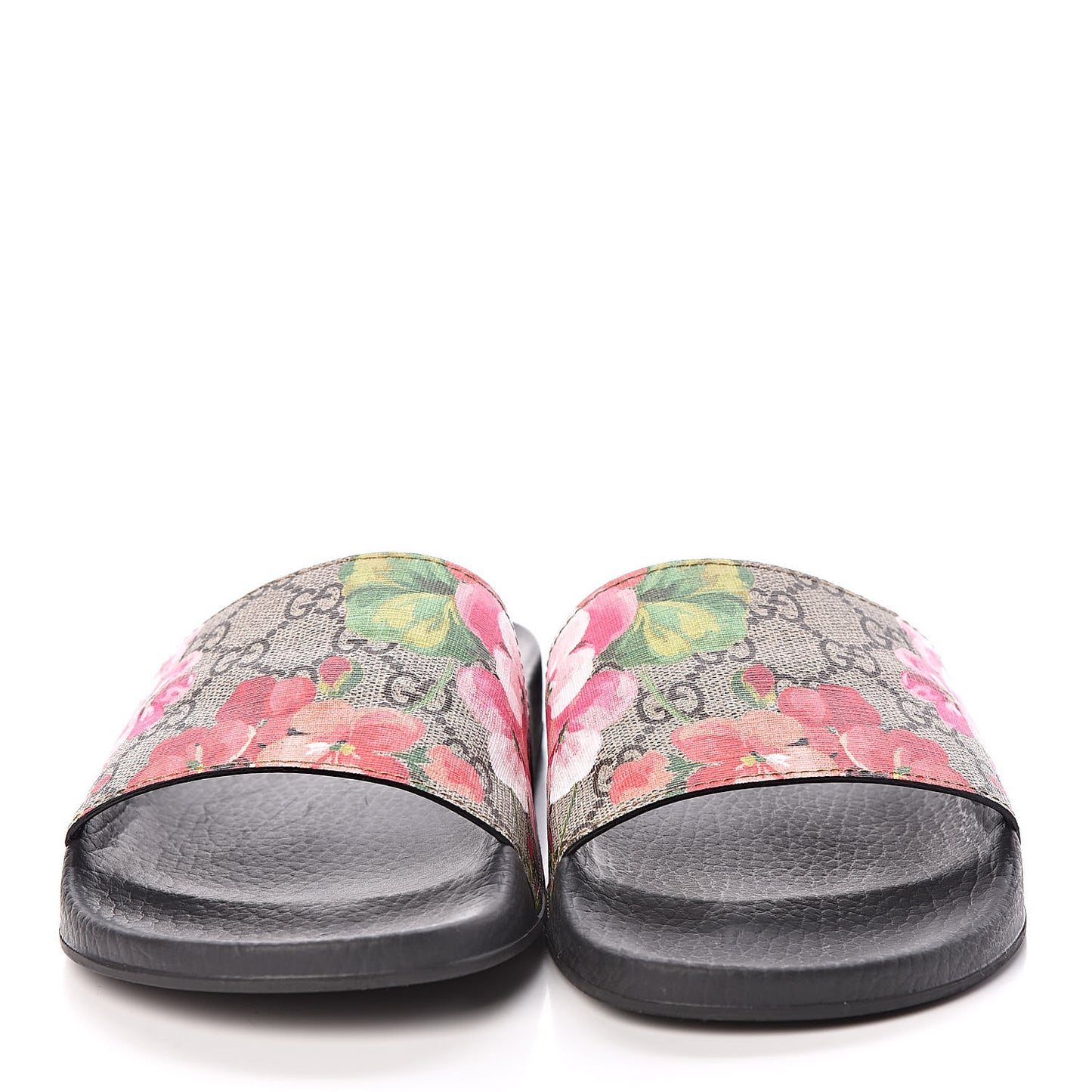 GG Supreme Monogram Blooms Slide Sandals 39 Beige Multicolor