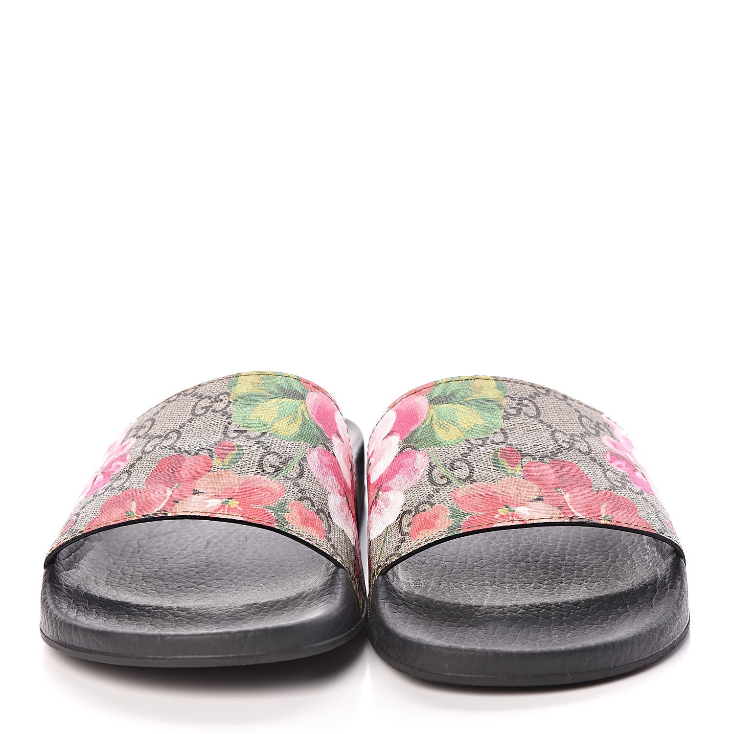 Gucci GG Supreme Monogram Blooms Slide Sandals 39 Beige Multicolor 2 of 7
