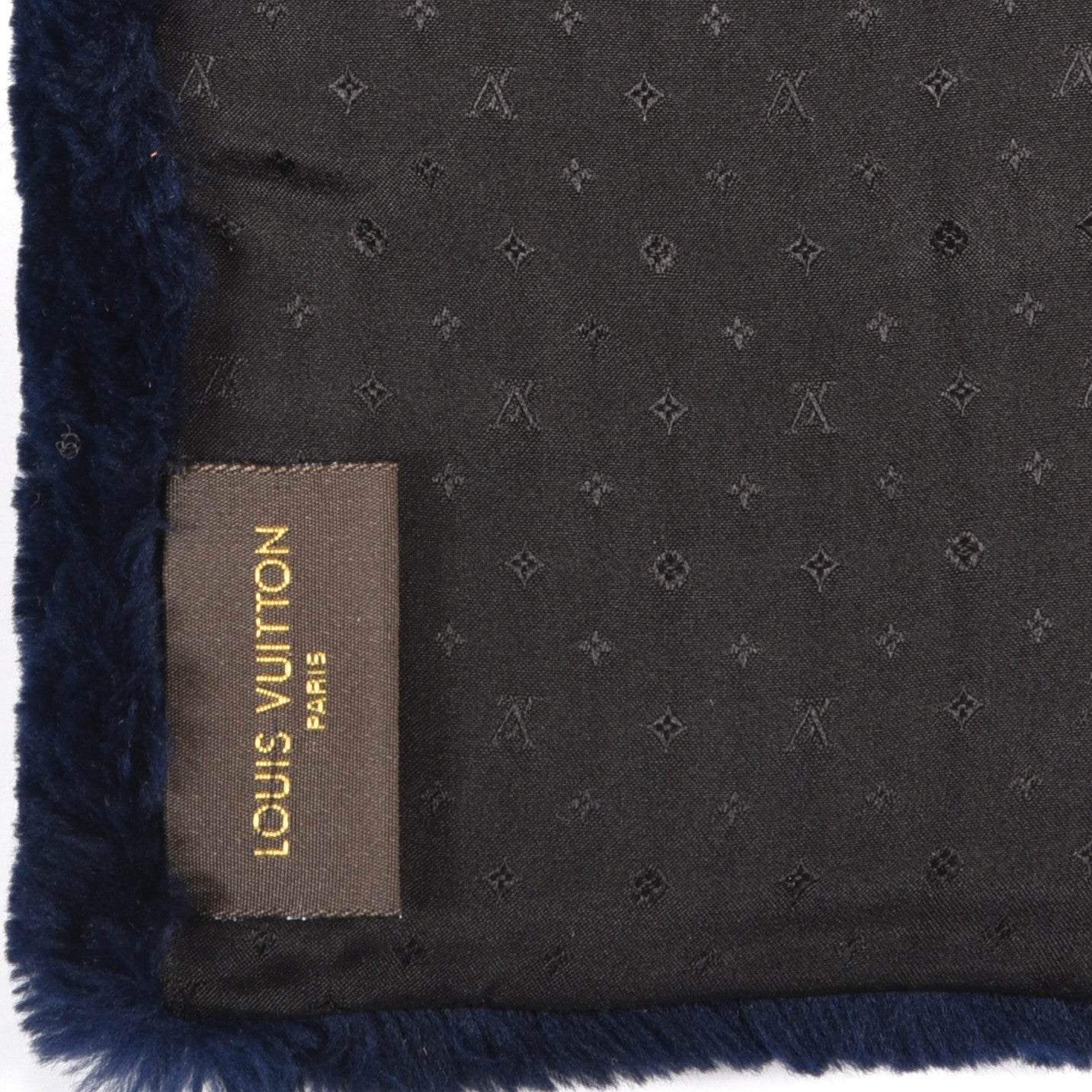 Rabbit Fur Bi Stamp Echarpe Navy