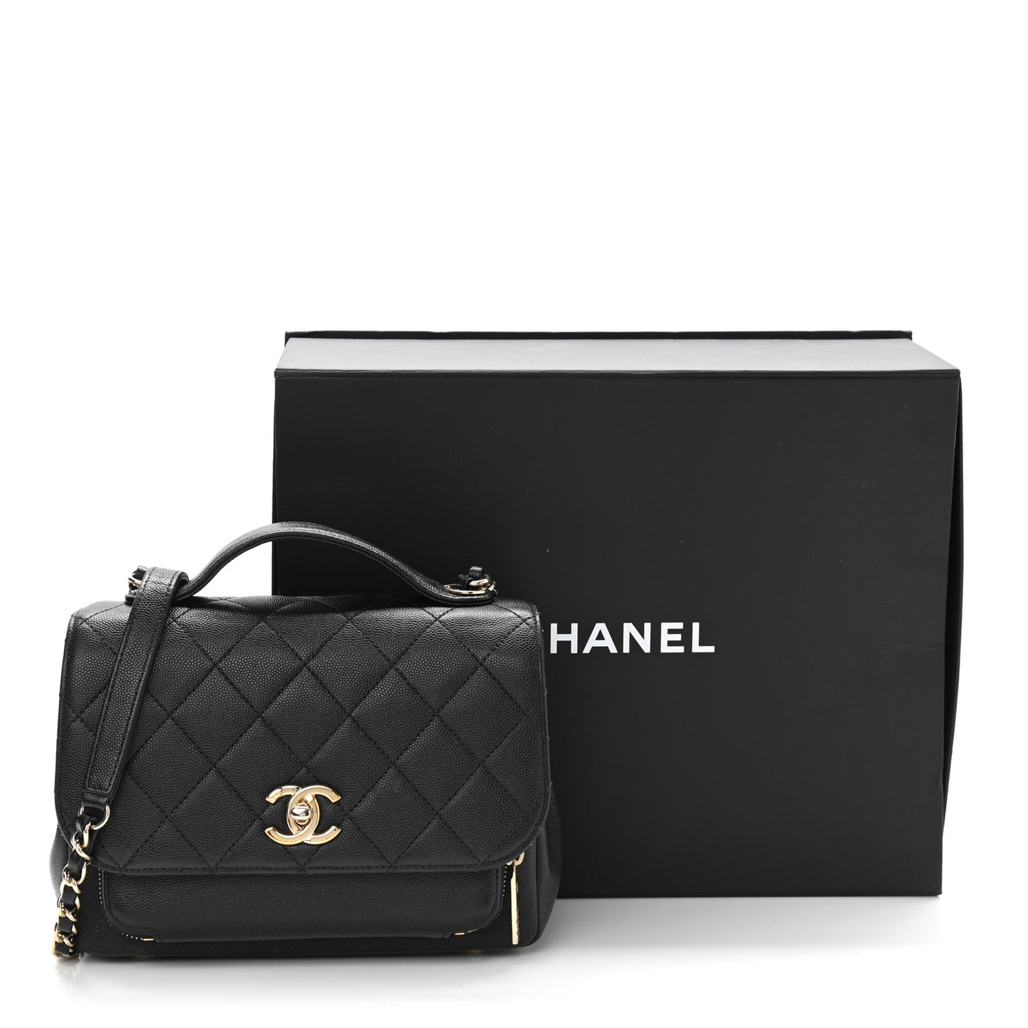 Caviar Quilted Medium Business Affinity Flap Black