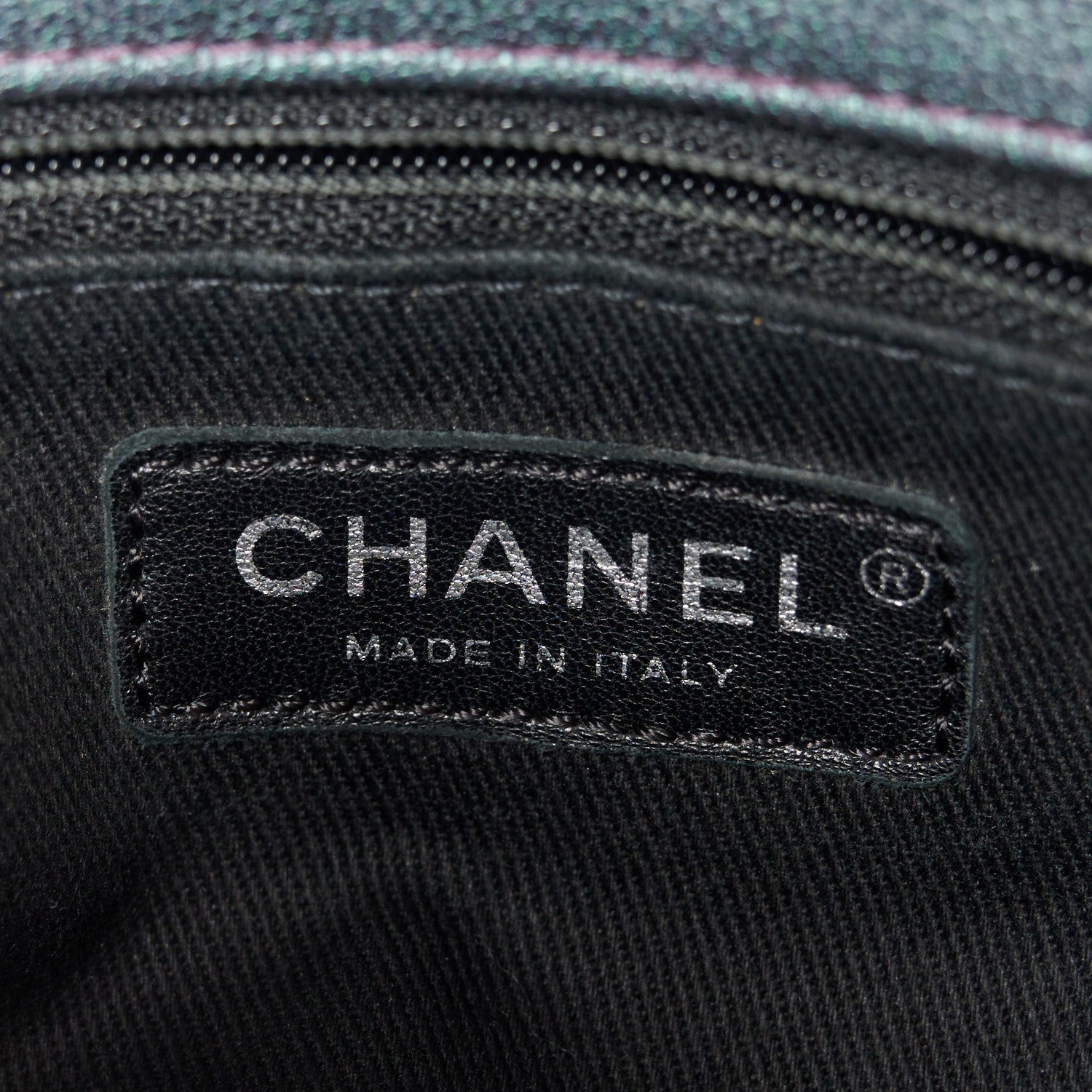 Chanel Iridescent Goatskin Quilted Small Double Carry Waist Chain Flap Purple 6 of 12