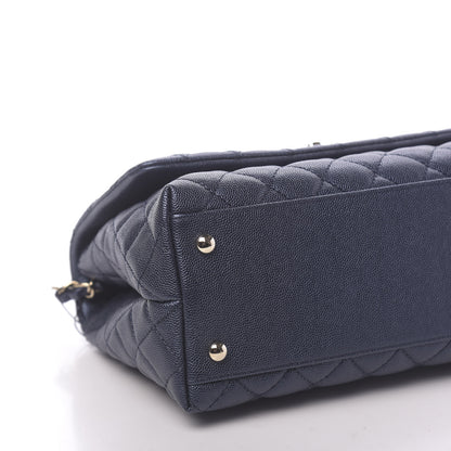 Chanel Iridescent Caviar Quilted Small Coco Handle Flap Dark Blue 8 of 10