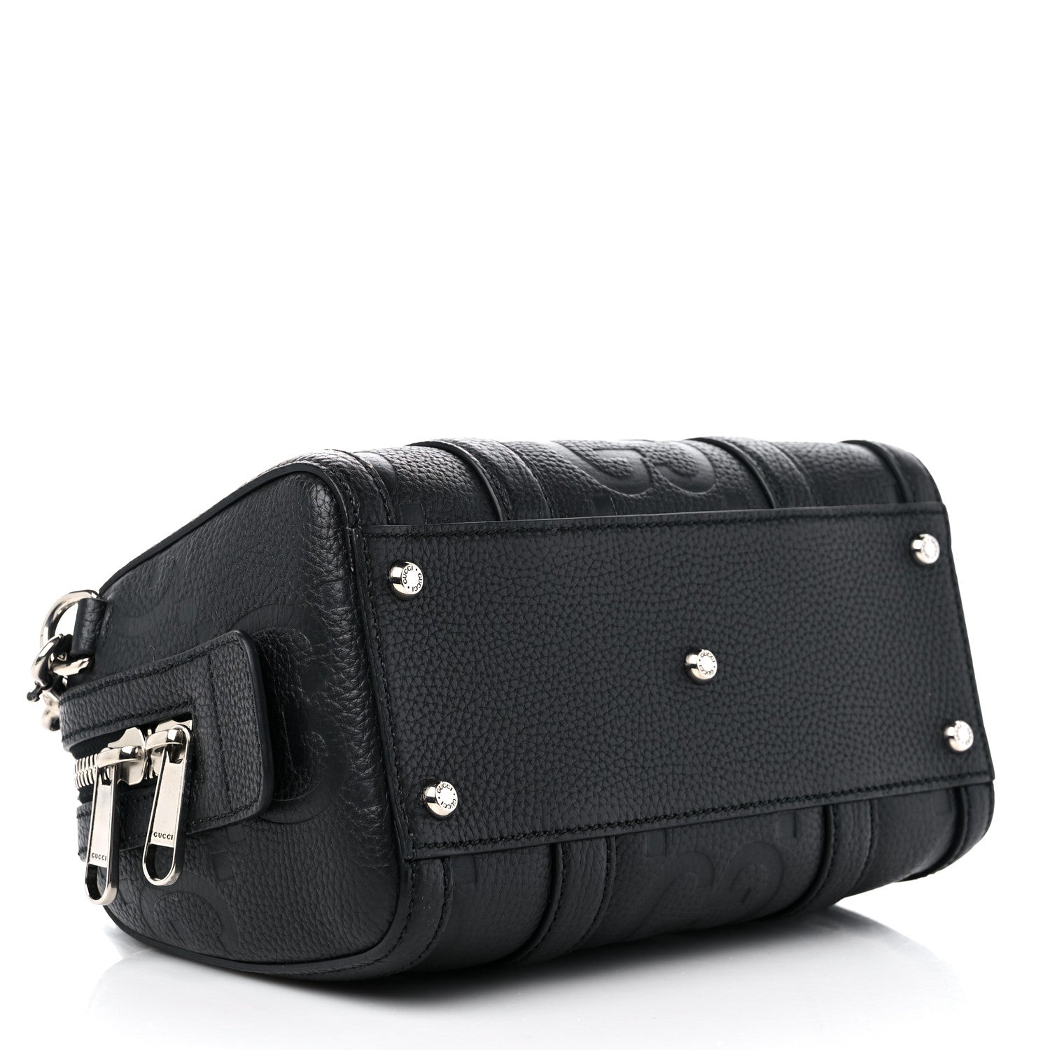 Gucci Piuma Calfskin Jumbo GG Embossed Mini Duffle Bag Black 4 of 8