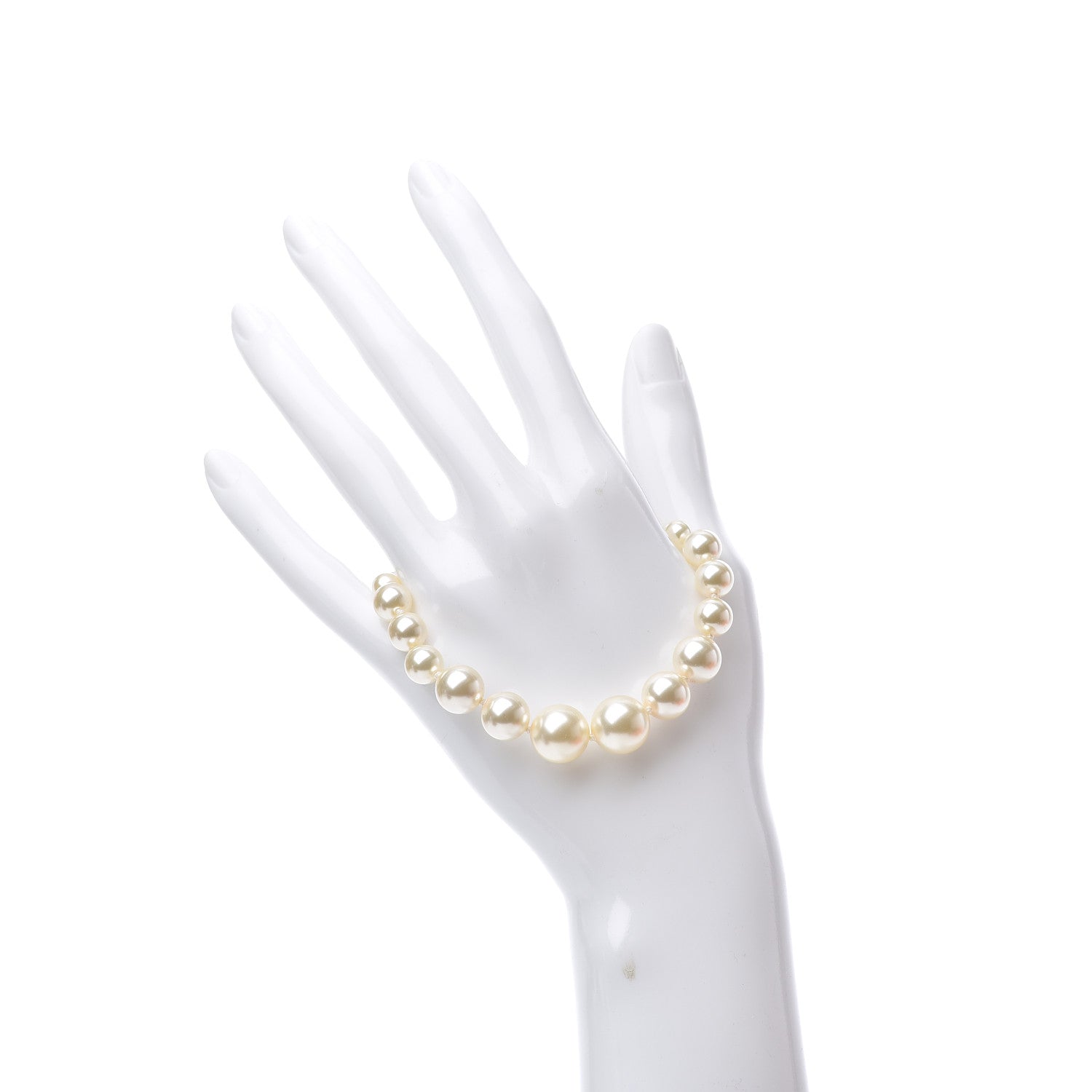 Chanel Graduated Pearl Crystal CC Bracelet Gold 2 of 5