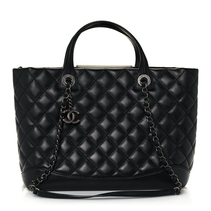 Chanel Calfskin Quilted Small Easy Shopping Tote Black 1 of 18