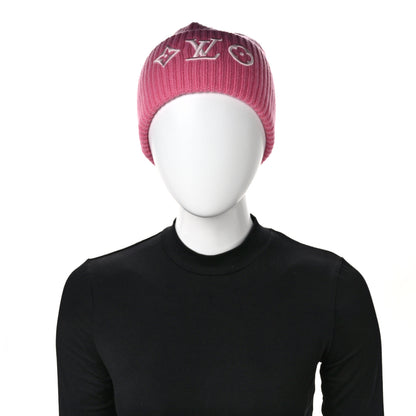 Louis Vuitton Wool Monogram LV Headline Beanie Hat Pink 2 of 6