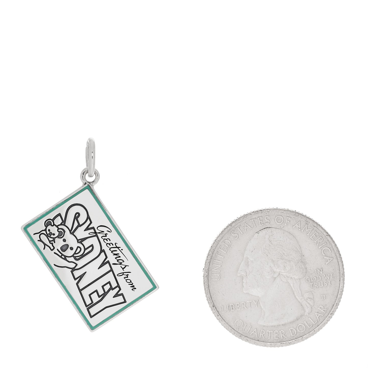 Sterling Silver Enamel Sydney Postcard Charm Blue