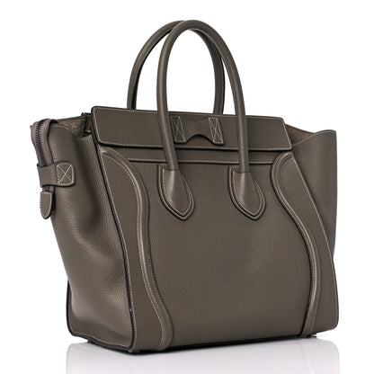 Celine Drummed Calfskin Mini Luggage Souris 3 of 17