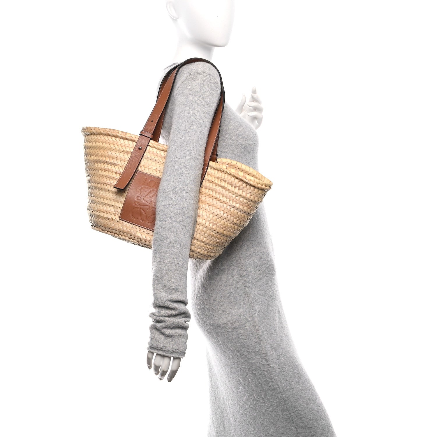 Loewe Raffia Basket Tote Bag Natural Tan 2 of 13
