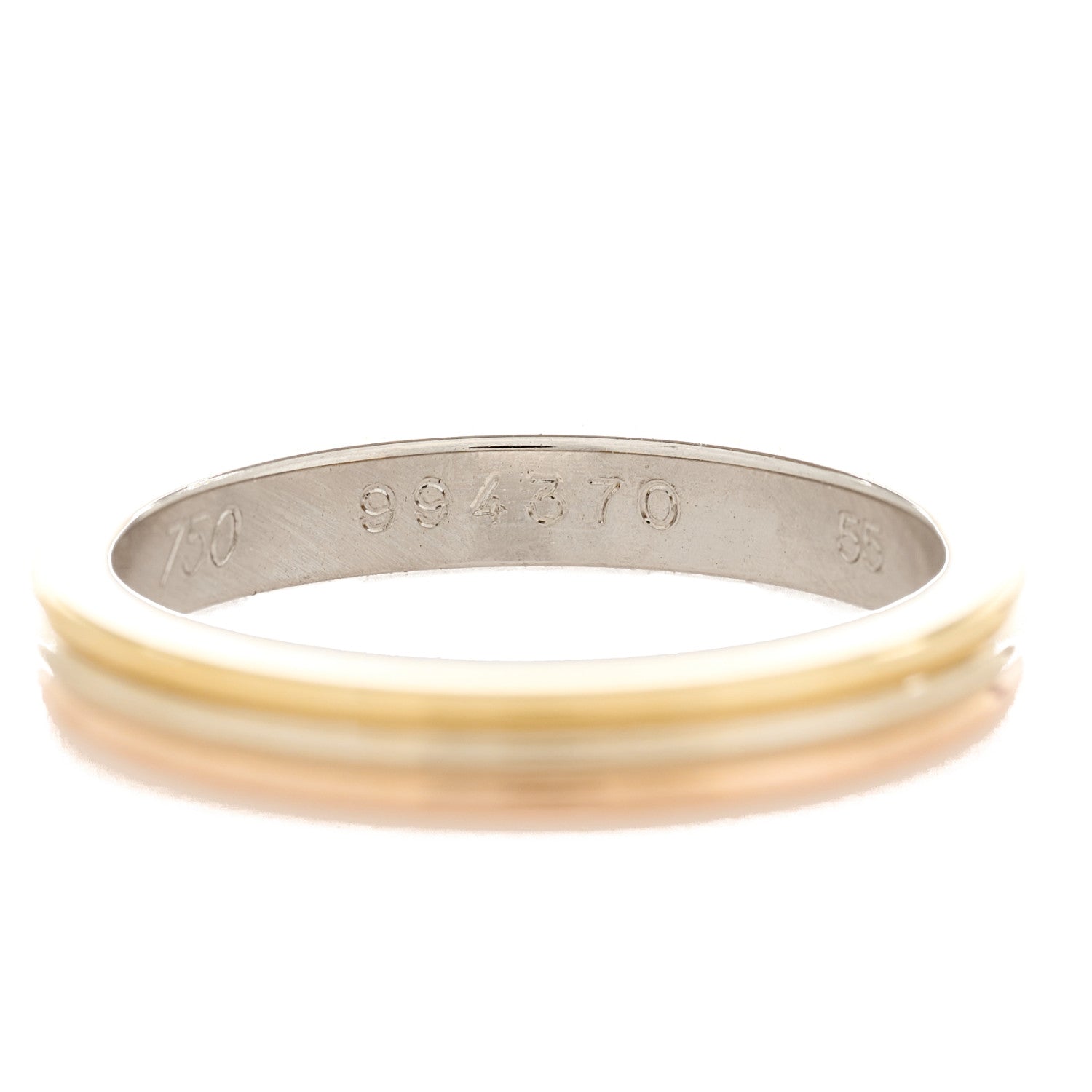 Cartier 18K Pink White Yellow Gold 2.8mm Trinity Wedding Band Ring 55 7.25 5 of 7