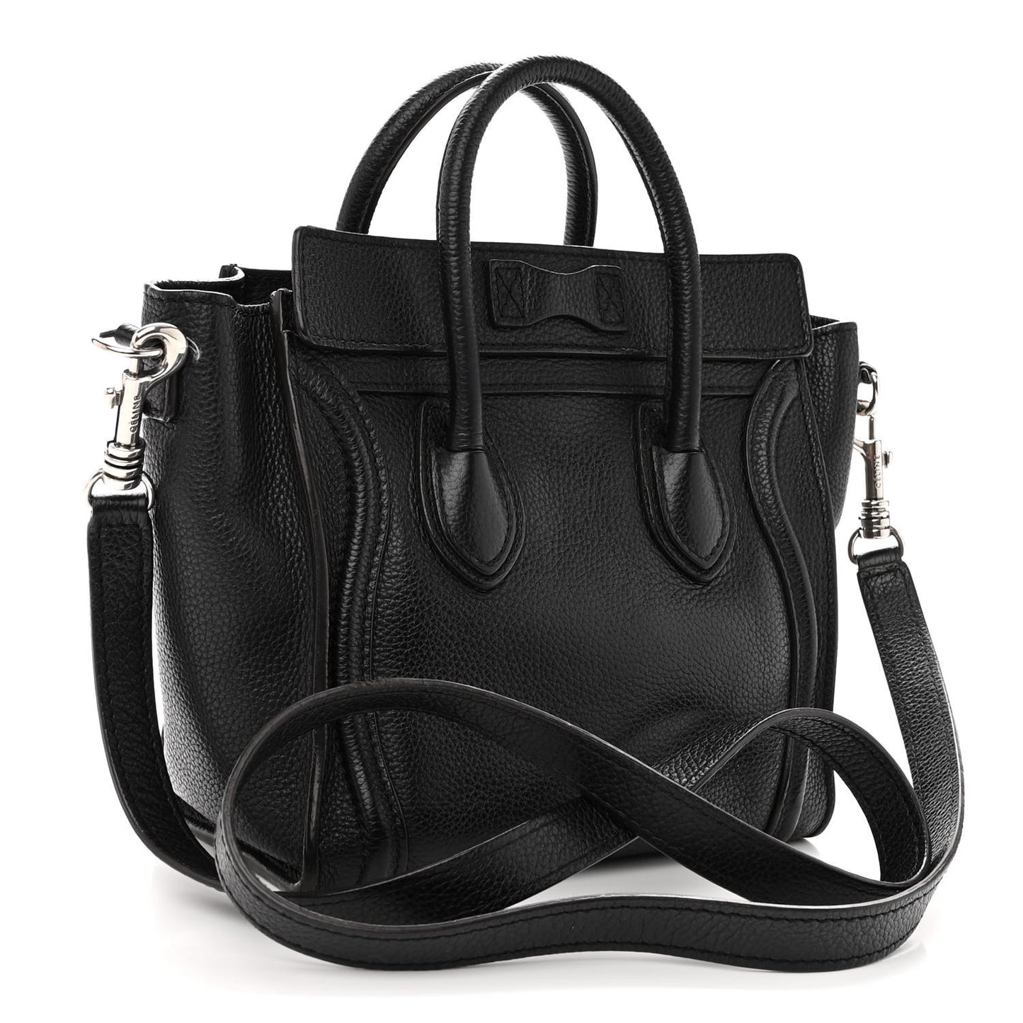 Drummed Calfskin Nano Luggage Black