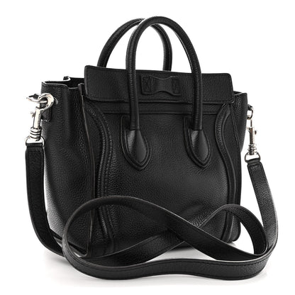 Celine Drummed Calfskin Nano Luggage Black 2 of 16