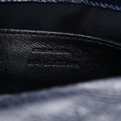Saint Laurent Crinkled Calfskin Matelasse Monogram Baby Niki Chain Satchel Navy 8 of 13