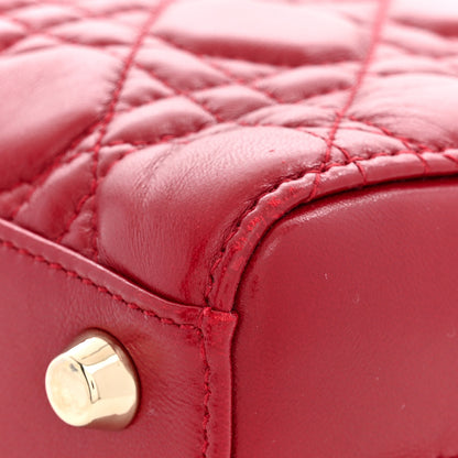 Christian Dior Lambskin Cannage Lily Tote Dark Red 10 of 11
