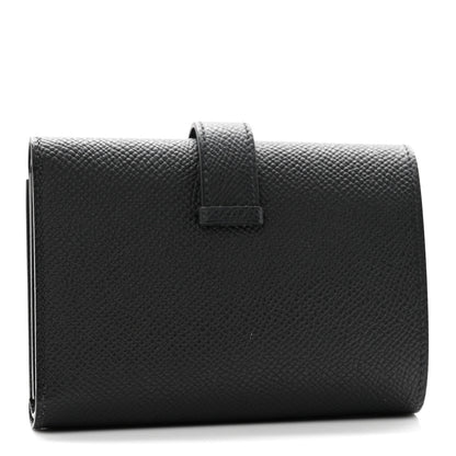 Hermes Epsom Tri-Fold Compact Monochrome Bearn Wallet Black 3 of 8
