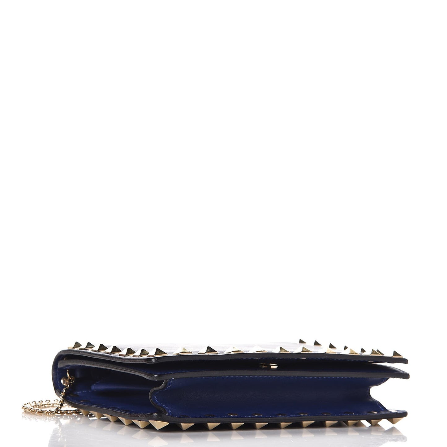 Vitello Rockstud Wallet on Chain Blue