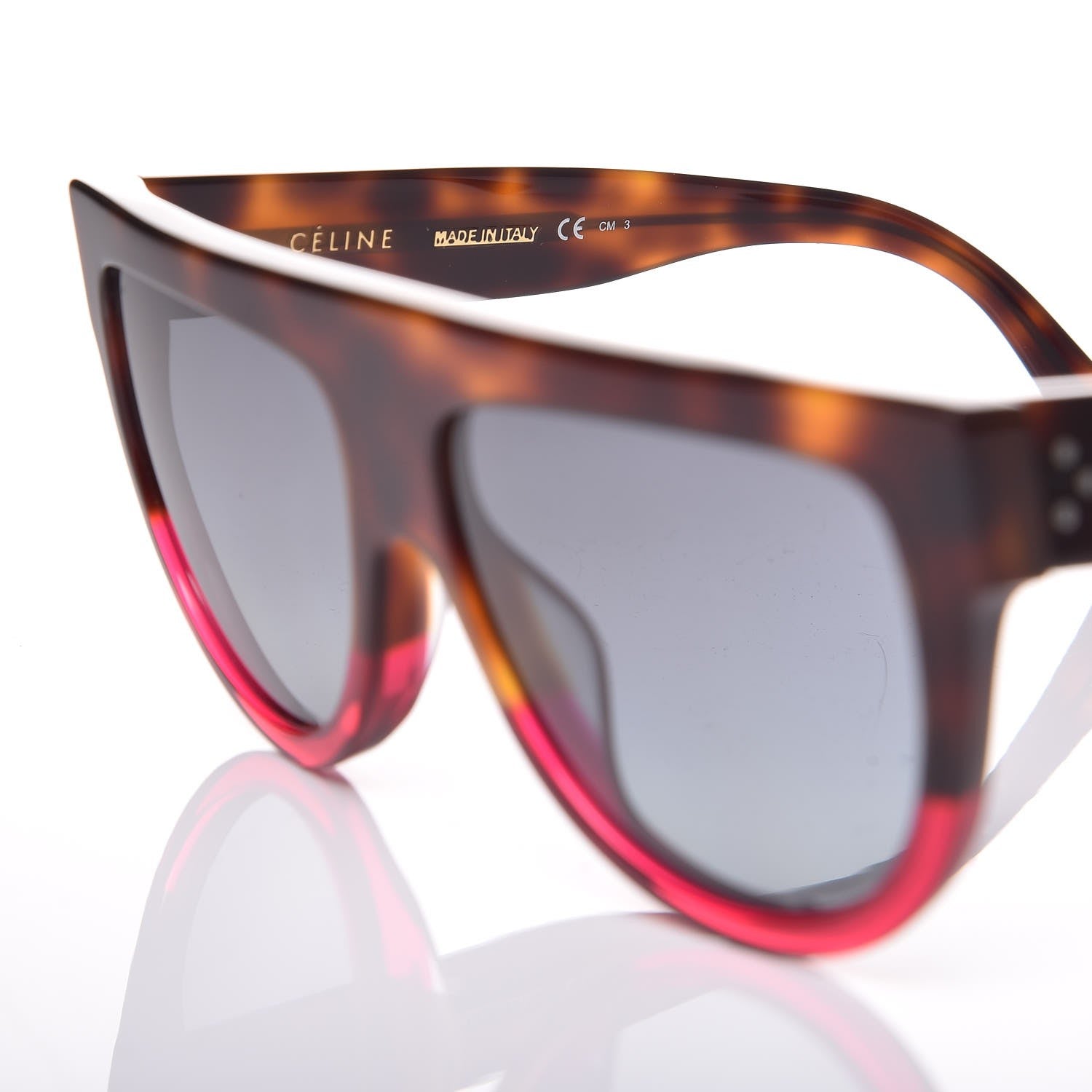 Celine Acetate Shadow Sunglasses CL 41026/S Tortoise Havana Blue 6 of 6