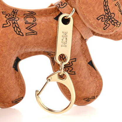 MCM Visetos Dog Key Ring Bag Charm Cognac 3 of 3