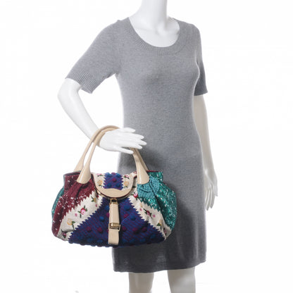 Fendi Lizard Canvas Aspen Embroidered Spy Multicolor Panna 2 of 8