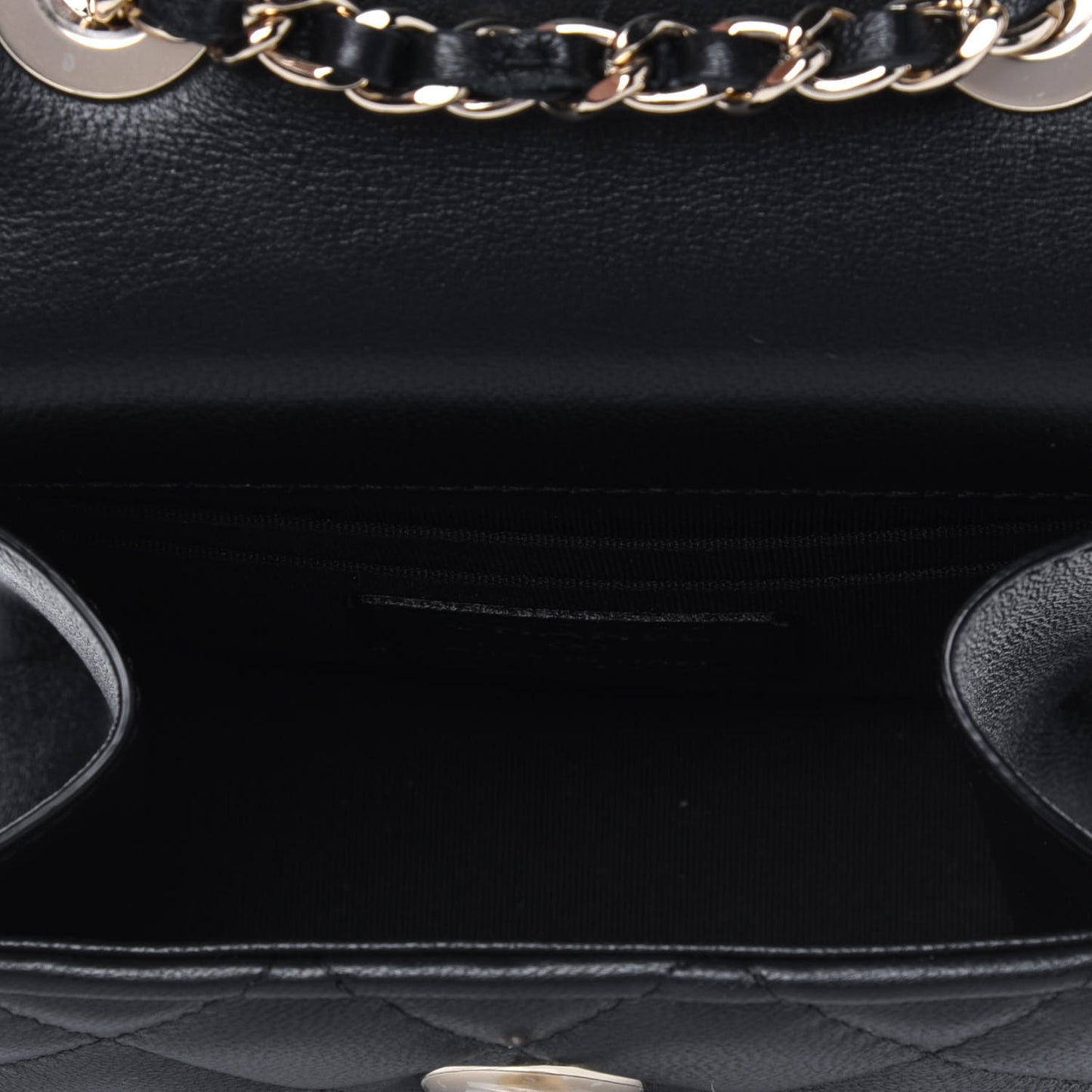 Lambskin Quilted Mini Trendy CC Chain Wallet Black