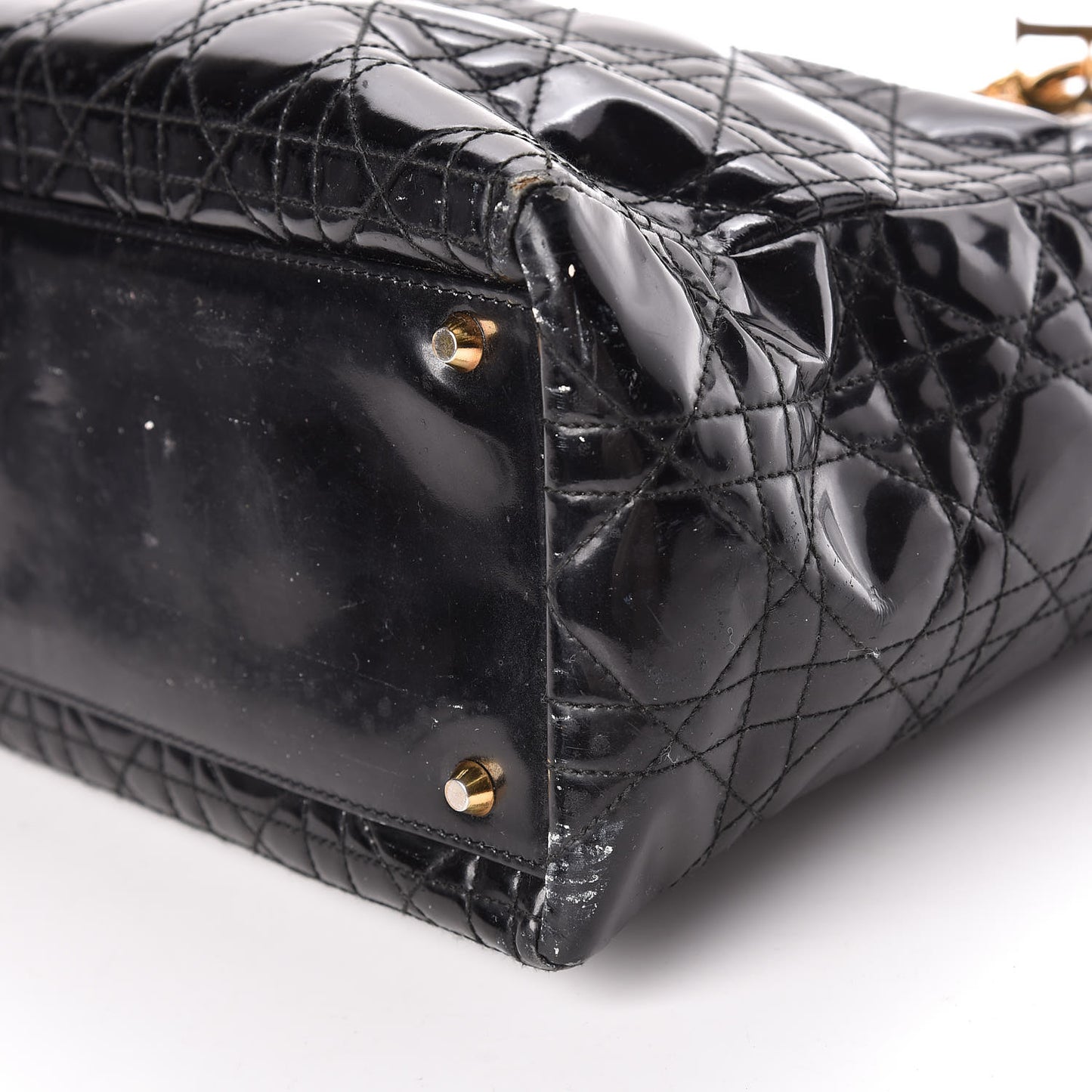 Patent Cannage Large Lady Dior Black